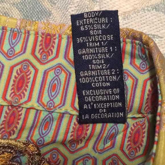 Robert Graham Chartreuse Paisley Print Button down Blouse - Picture 3 of 3